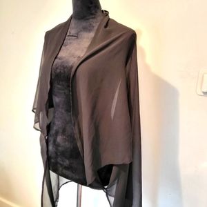 Black shein shear fabric beach cover up